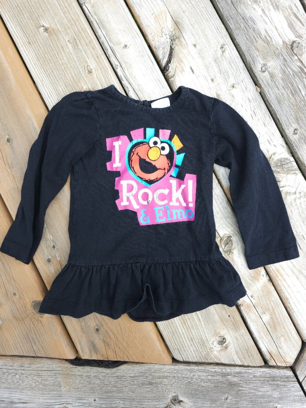 RETRO SEASAME STREET Toddler Top 3T Rock & Elmo Peplum Top SEARS 2012